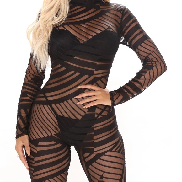 MESH JUMPSUIT BODYSUIT - Picture 4 of 7